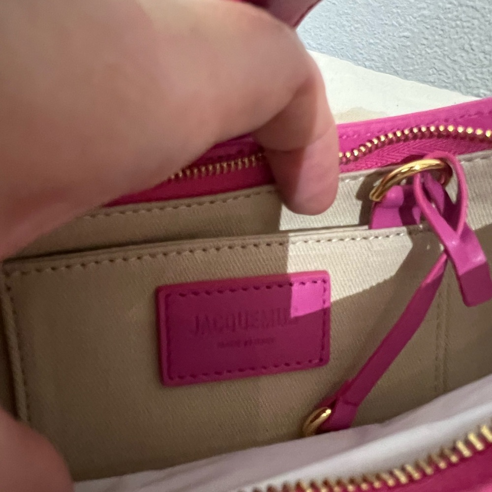 JACQUEMUS Pink Le Raphia 'Le Bisou Cadenas' Bag NWT in dust bag - Picture 8 of 12